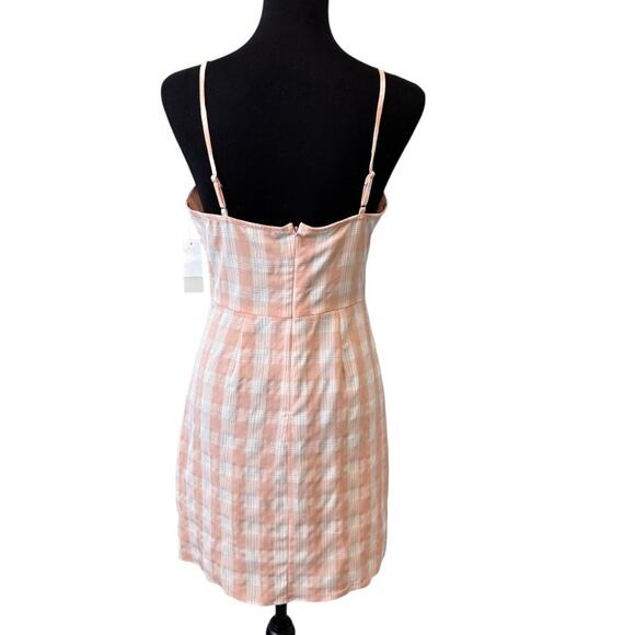 New BP. NORDSTROM Pink Plaid Square Neck Sleeveless Mini Dress Size M - Picture 6 of 9